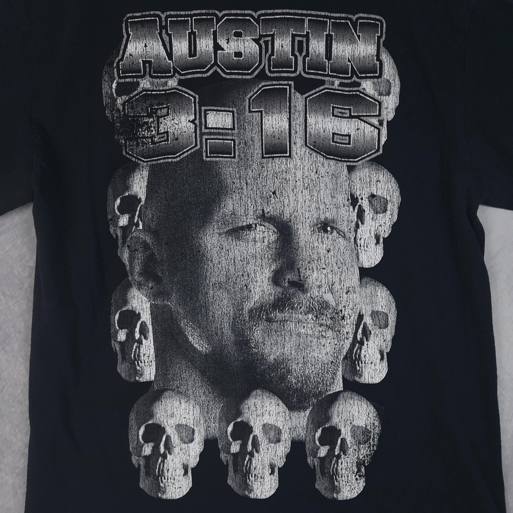 Stone Cold Steve Austin Shirt Mens Medium Black WWE Austin 3:16 Graphic Tee - Picture 12 of 16